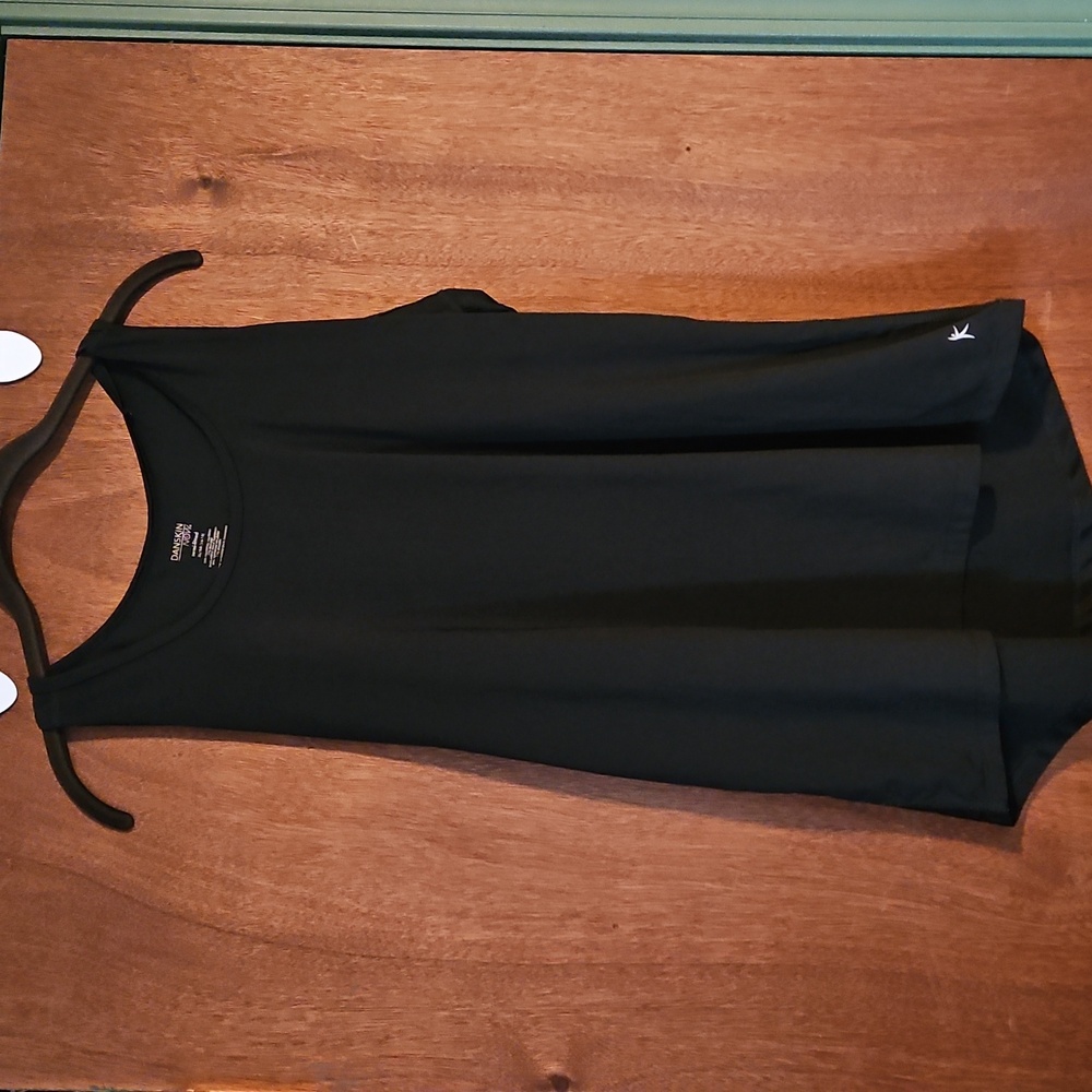 Danskin Now Asymmetrical Black Sleeveless Tank Top